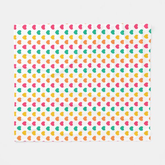 Couverture Polaire Petits Coeurs | LH-06 | (Devant (Horizontal))
