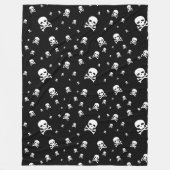 Couverture Polaire Petits crânes de pirates blancs sur fond noir (Devant)