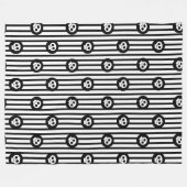 Couverture Polaire Petits crânes Whimsical Crâne noir et blanc (Devant (Horizontal))