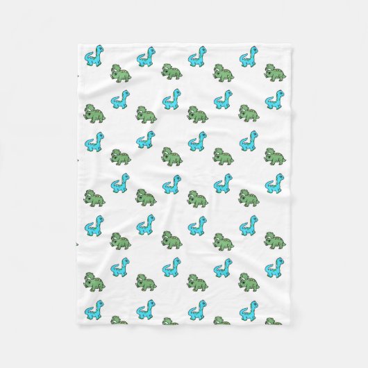 Couverture Polaire Petits dinosaures bleus et verts Baby Boy's (Devant)