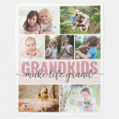 Couverture Polaire Petits-enfants font la vie Grand 7 Photo Collage (Devant)