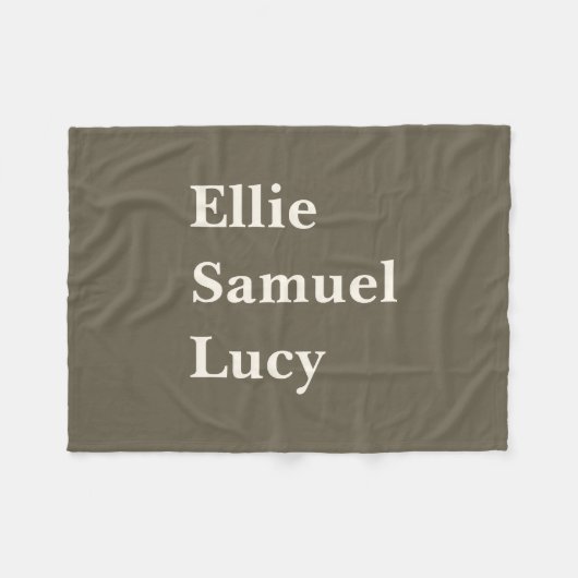 Couverture Polaire Petits-enfants personnalisés Noms Style Rustique F (Devant (Horizontal))