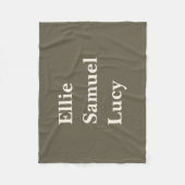 Couverture Polaire Petits-enfants personnalisés Noms Style Rustique F (Devant)