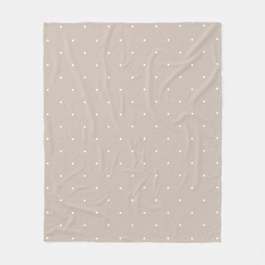 Couverture Polaire Petits points blancs sur beige ou greige frais (Devant)
