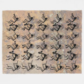 Couverture Polaire Petroglyphe Kokopelli Horn and Flute Player (Devant (Horizontal))