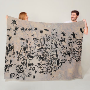 Couverture Polaire Pétroglyphes de papier de roche de nouvelles