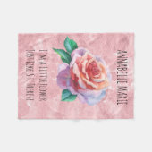 Couverture Polaire Peu de St Therese de rose de rose de fleur (Devant (Horizontal))