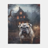 Couverture Polaire Peur d'Halloween Bulldog (Devant)