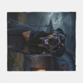 Couverture Polaire Peur d'Halloween Rottweiler (Devant (Horizontal))