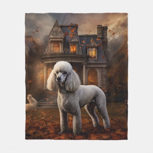Couverture Polaire Peur Halloween caniche (Devant)