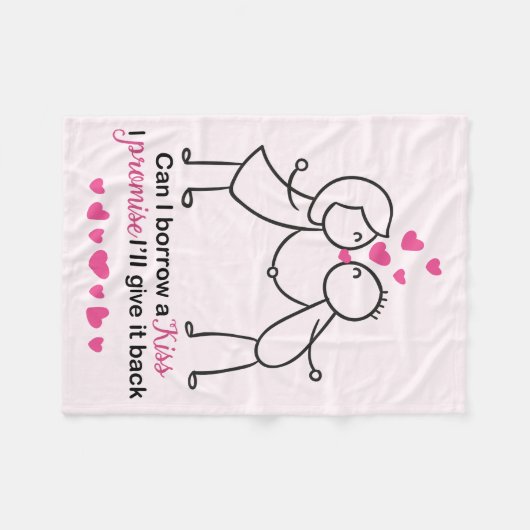 Couverture Polaire Peux j'emprunte une conception mignonne d'amants (Devant (Horizontal))