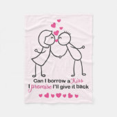 Couverture Polaire Peux j'emprunte une conception mignonne d'amants (Devant)