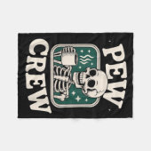 Couverture Polaire Pew Crew Skeleton With Coffee, Funny Church Tee  (Devant (Horizontal))