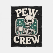 Couverture Polaire Pew Crew Skeleton With Coffee, Funny Church Tee  (Devant)