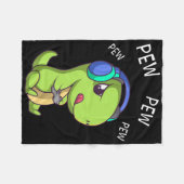 Couverture Polaire Pew Pew Pew T-rex Dinosaure Mignon Joueur de Jeux (Devant (Horizontal))