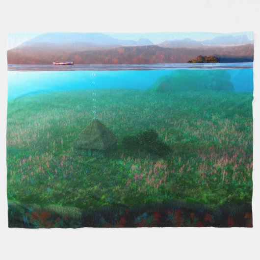 Couverture Polaire Phantastes : Le Cottage Island Fleece Blanket (Devant (Horizontal))