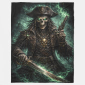 Couverture Polaire Phantom Pirate Skull – Dark Fantasy Reaper Fleece (Devant)