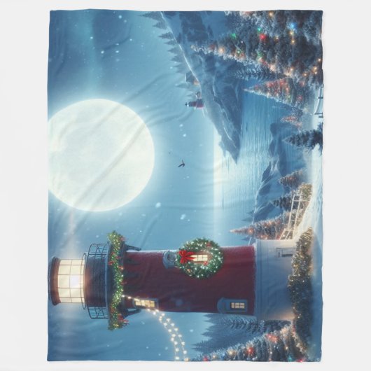 Couverture Polaire Phare de Noël nautique (Devant)