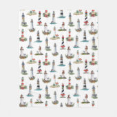 Couverture Polaire Phare de Noël nautique Blanc (Devant)