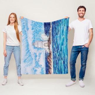 Couverture Polaire Phare en bleu