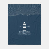 Couverture Polaire Phare Personnalisé Nautique Nom du bateau Bleu (Devant)