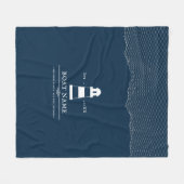 Couverture Polaire Phare Personnalisé Nautique Nom du bateau Bleu (Devant (Horizontal))