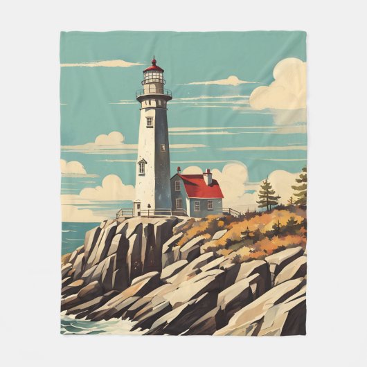 Couverture Polaire Phare poster vintage (Devant)