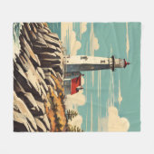 Couverture Polaire Phare poster vintage (Devant (Horizontal))