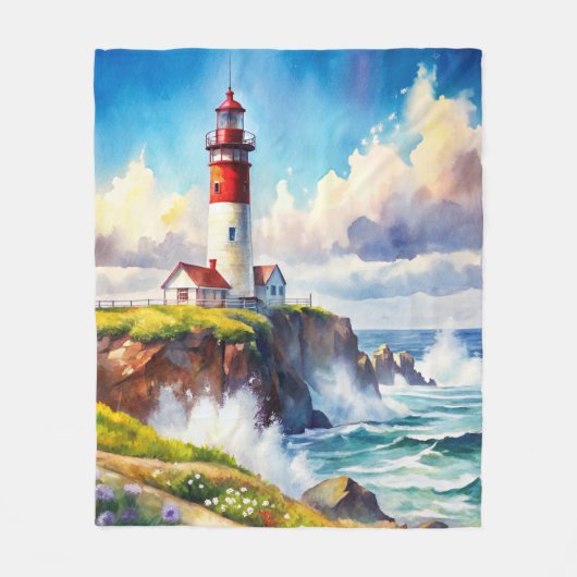 Couverture Polaire Phare sur une falaise (Devant)