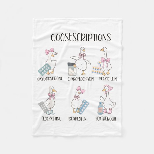 Couverture Polaire Pharmacy Funny Goose Silly Prescriptions Puns Medi (Devant)