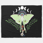 Couverture Polaire Phases Luna Moth Moon Noir (Devant (Horizontal))