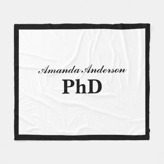 Couverture Polaire PhD Graduation Personalized Name (Devant (Horizontal))