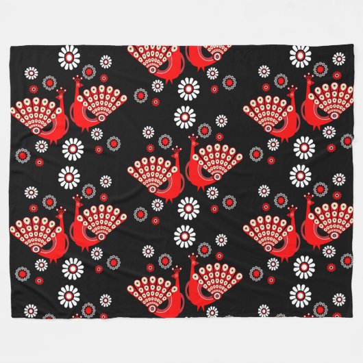 Couverture Polaire Pheasers Peacock Art (Devant (Horizontal))