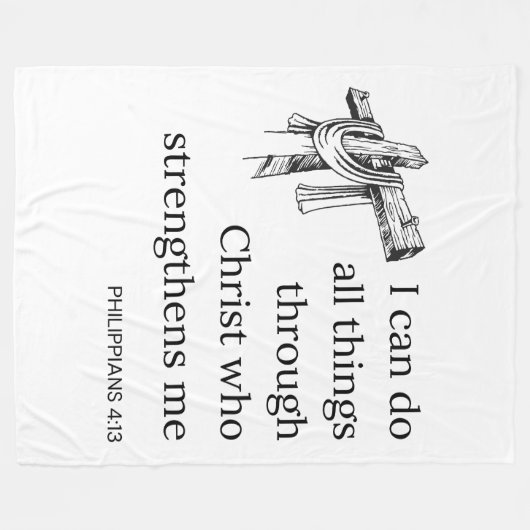 Couverture Polaire Philippiens 4:13 Bible Scripture KJV Citation (Devant (Horizontal))