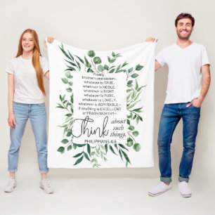 Couverture Polaire Philippiens 4:8 Quoi qu'il en soit Noble Eucalyptu