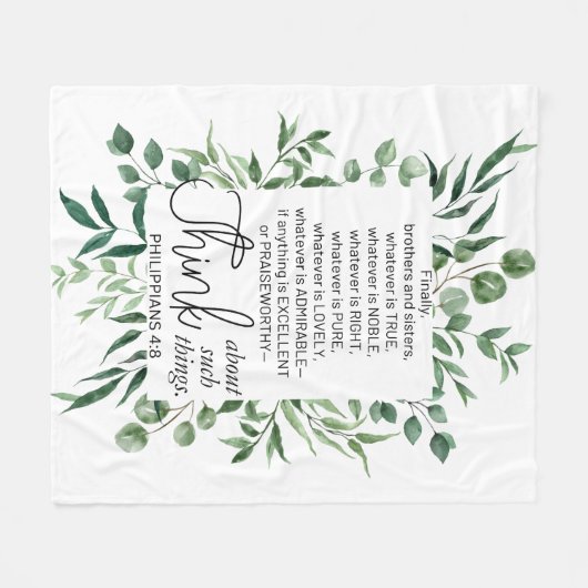 Couverture Polaire Philippiens 4:8 Quoi qu'il en soit Noble Eucalyptu (Devant (Horizontal))