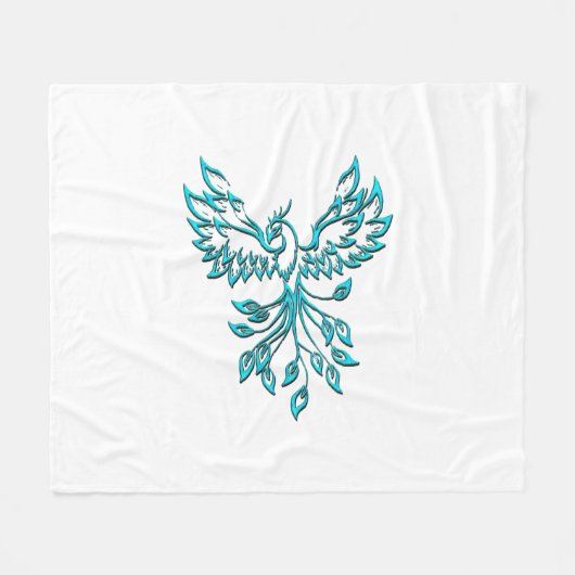 Couverture Polaire Phoenix Bleu se lève sur fond Blanc (Devant (Horizontal))