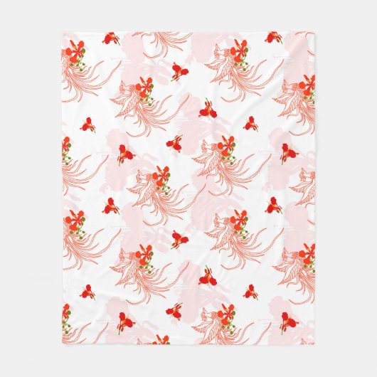Couverture Polaire Phoenix Oiseau Et Phoenix Fleur Motif Sans Faille (Devant)