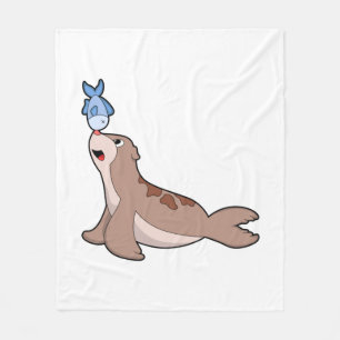 Couverture Polaire Phoque avec poisson (2).PNG