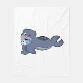 Couverture Polaire Phoque avec poisson (3).PNG (Devant)