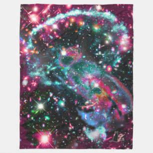 Couverture Polaire Phosphorescence Star Field Fleece Blanche