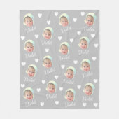 Couverture Polaire Photo bébé, Calligraphie Nom de répétition personn (Devant)