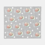 Couverture Polaire Photo bébé, Calligraphie Nom de répétition personn (Devant (Horizontal))