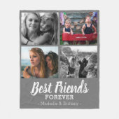 Couverture Polaire Photo Best Friends moderne | Gris (Devant)