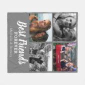 Couverture Polaire Photo Best Friends moderne | Gris (Devant (Horizontal))