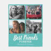 Couverture Polaire Photo Best Friends moderne | TURQUOISE (Devant)