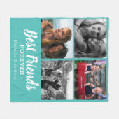 Couverture Polaire Photo Best Friends moderne | TURQUOISE (Devant (Horizontal))