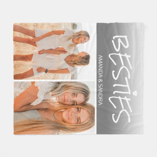 Couverture Polaire Photo | Bestie | Personnalisé | BFF (Devant (Horizontal))