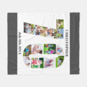 Couverture Polaire Photo Collage70th Birthday Grey White Picture (Devant (Horizontal))