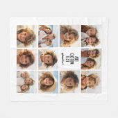 Couverture Polaire Photo Collage - 11 Photos avec un bloc de texte 2  (Devant (Horizontal))